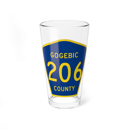 Michigan 206 Gogebic County (Michigan) (Road Sign) Pint Glss 16oz 16oz - Go Mug Yourself