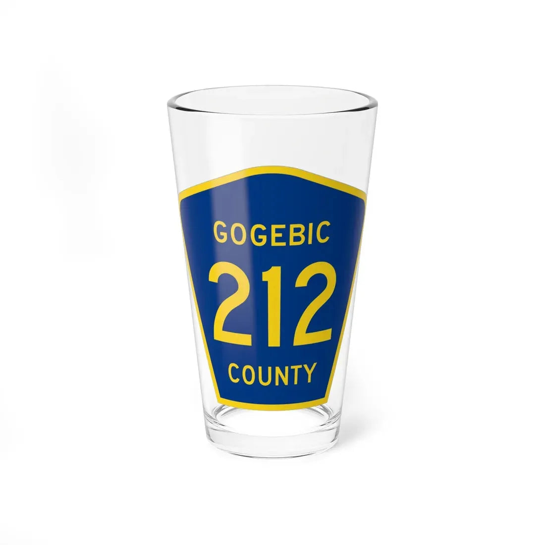 Michigan 212 Gogebic County (Michigan) (Road Sign) Pint Glass 16oz 16oz - Go Mug Yourself