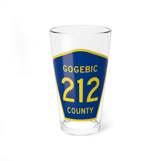 Michigan 212 Gogebic County (Michigan) (Road Sign) Pint Glss 16oz 16oz - Go Mug Yourself