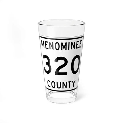 Michigan 320 Menominee County (Michigan) (Road Sign) Pint Glass 16oz 16oz - Go Mug Yourself