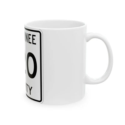 Michigan 320 Menominee County (Michigan) (Road Sign) White Coffee Mug - Go Mug Yourself