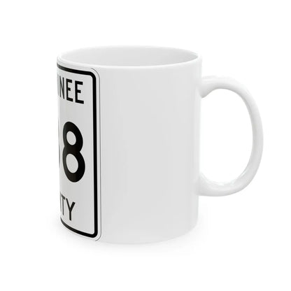Michigan 338 Menominee County (Michigan) (Road Sign) White Coffee Mug - Go Mug Yourself