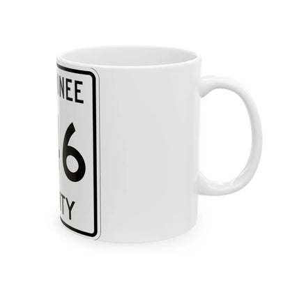 Michigan 346 Menominee County (Michigan) (Road Sign) White Coffee Mug - Go Mug Yourself