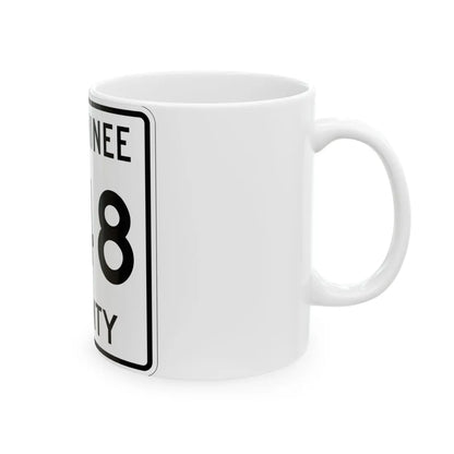 Michigan 348 Menominee County (Michigan) (Road Sign) White Coffee Mug - Go Mug Yourself