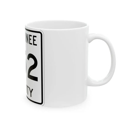 Michigan 352 Menominee County (Michigan) (Road Sign) White Coffee Mug - Go Mug Yourself