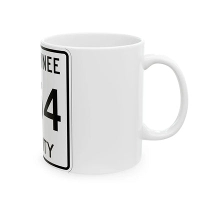 Michigan 354 Menominee County (Michigan) (Road Sign) White Coffee Mug - Go Mug Yourself