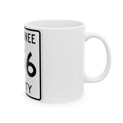 Michigan 356 Menominee County (Michigan) (Road Sign) White Coffee Mug - Go Mug Yourself