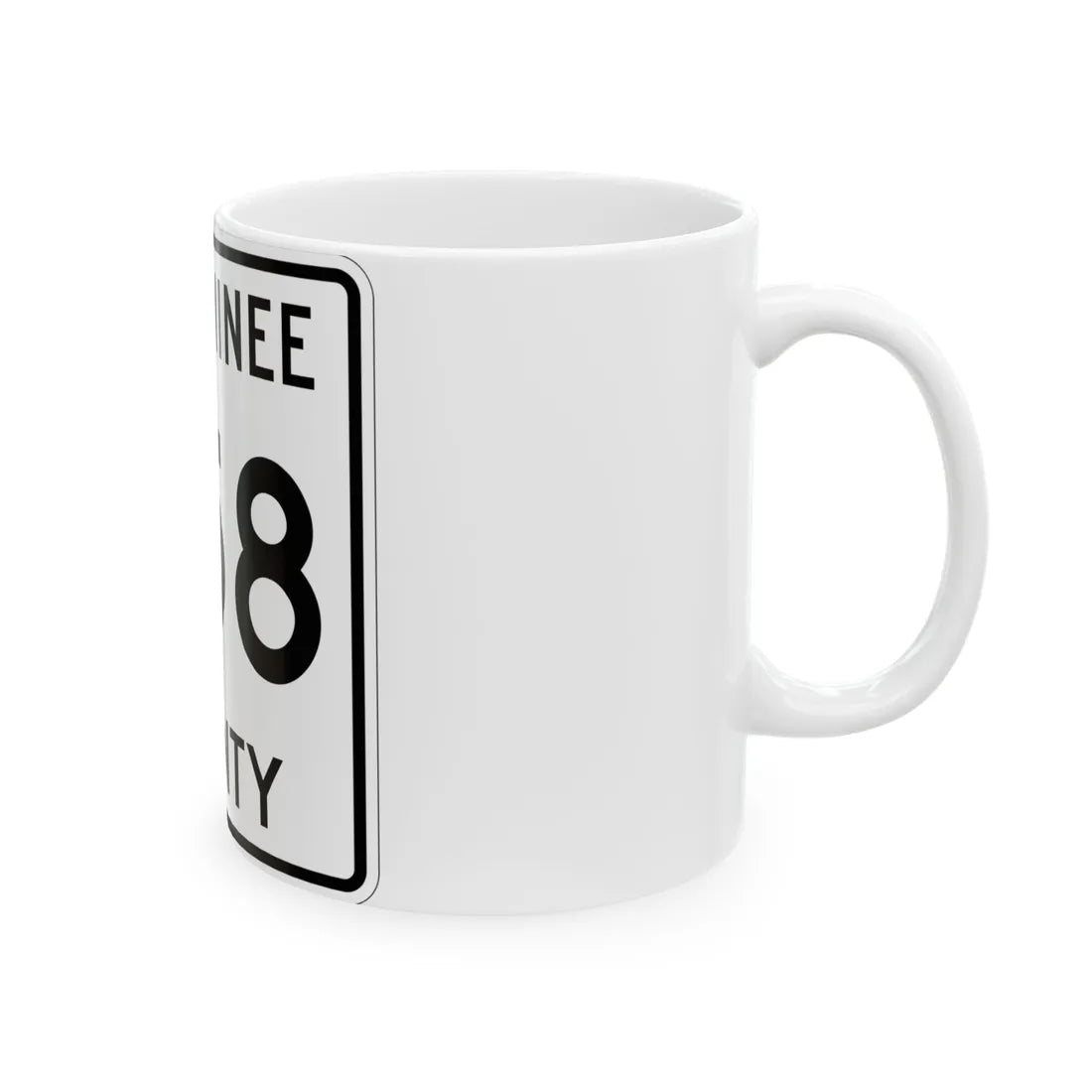 Michigan 358 Menominee County (Michigan) (Road Sign) White Coffee Mug - Go Mug Yourself