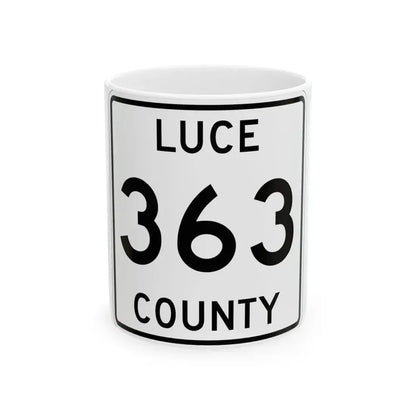 Michigan 363 Luce County (Michigan) (Road Sign) White Coffee Mug 11oz - Go Mug Yourself