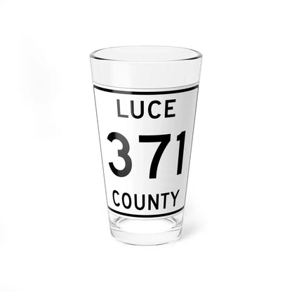 Michigan 371 Luce County (Michigan) (Road Sign) Pint Glass 16oz 16oz - Go Mug Yourself