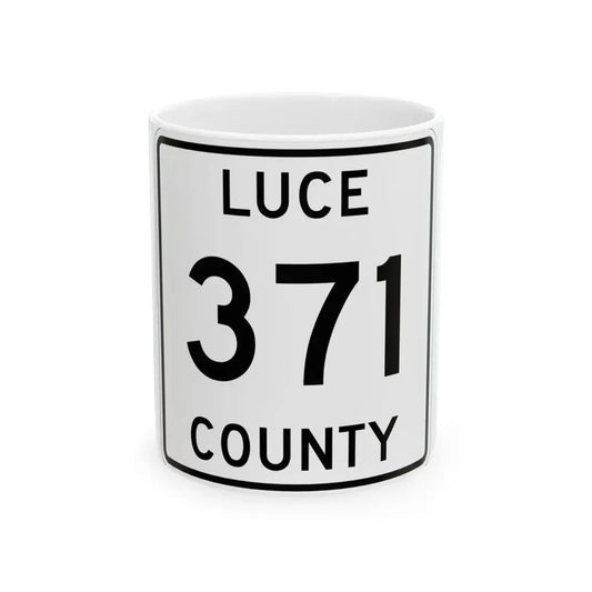 Michigan 371 Luce County (Michigan) (Road Sign) White Coffee Mug 11oz - Go Mug Yourself