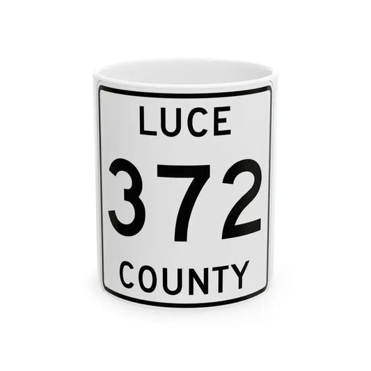 Michigan 372 Luce County (Michigan) (Road Sign) White Coffee Mug 11oz - Go Mug Yourself