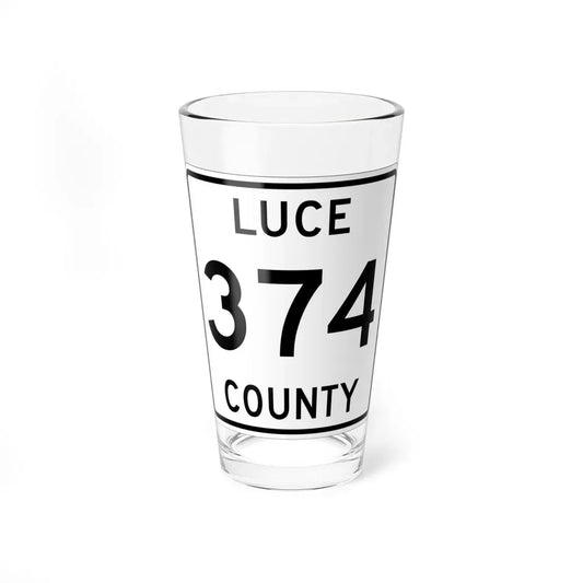 Michigan 374 Luce County (Michigan) (Road Sign) Pint Glass 16oz 16oz - Go Mug Yourself
