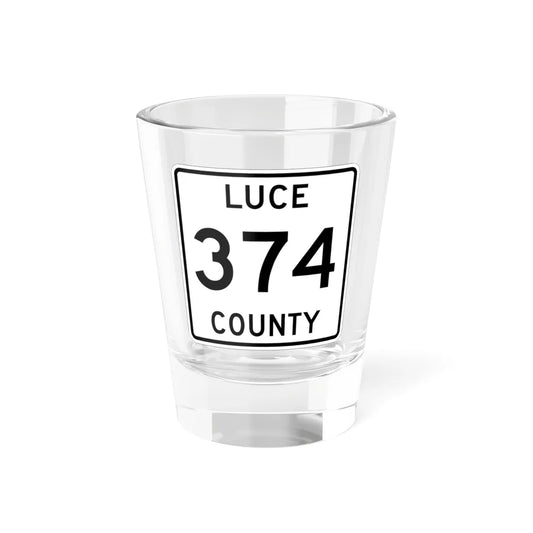 Michigan 374 Luce County (Michigan) (Road Sign) Shot Glass 1.5oz 1.5oz - Go Mug Yourself