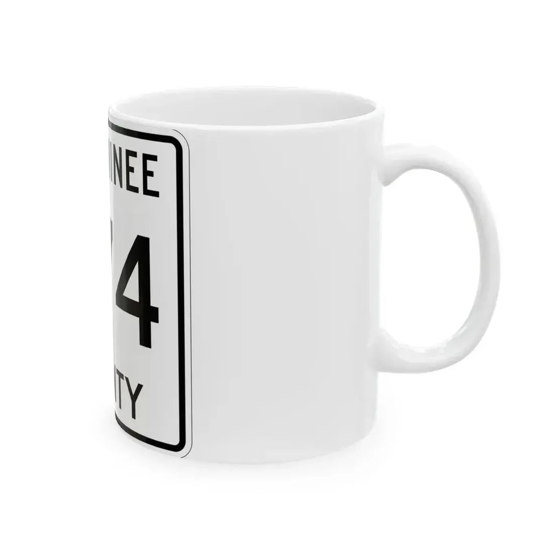 Michigan 374 Menominee County (Michigan) (Road Sign) White Coffee Mug - Go Mug Yourself