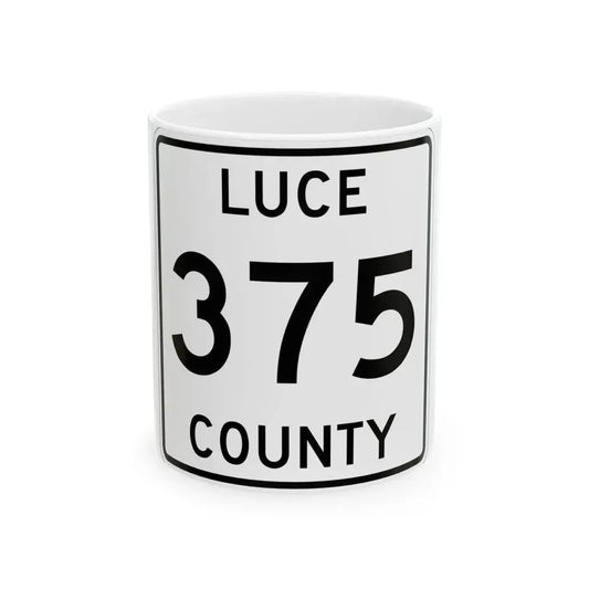 Michigan 375 Luce County (Michigan) (Road Sign) White Coffee Mug 11oz - Go Mug Yourself