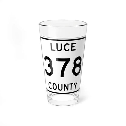Michigan 378 Luce County (Michigan) (Road Sign) Pint Glass 16oz 16oz - Go Mug Yourself