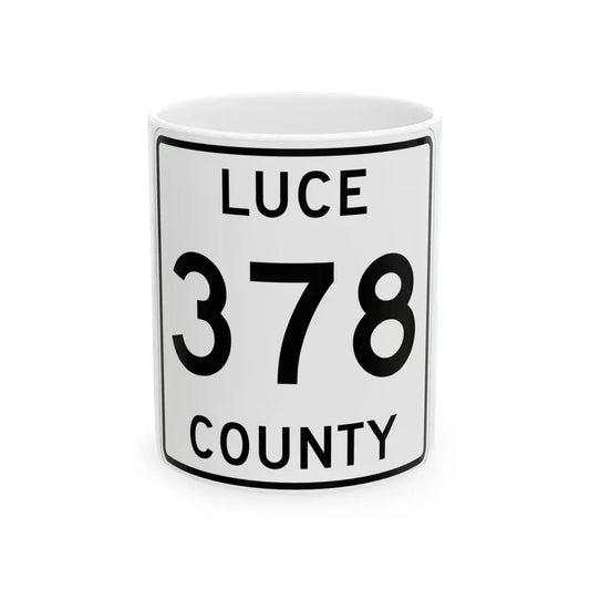 Michigan 378 Luce County (Michigan) (Road Sign) White Coffee Mug 11oz - Go Mug Yourself