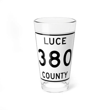 Michigan 380 Luce County (Michigan) (Road Sign) Pint Glass 16oz 16oz - Go Mug Yourself
