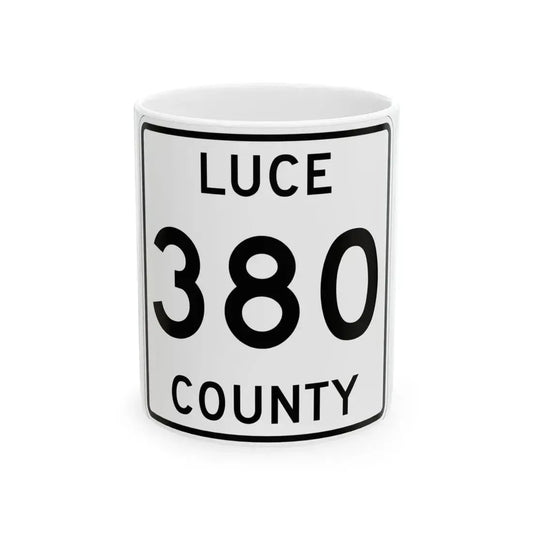 Michigan 380 Luce County (Michigan) (Road Sign) White Coffee Mug 11oz - Go Mug Yourself