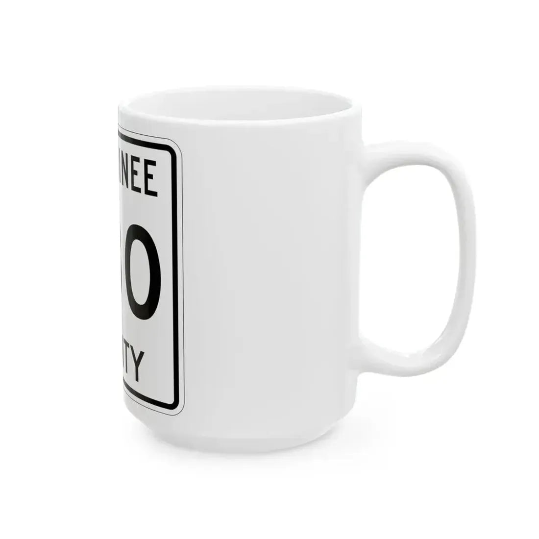 Michigan 380 Menominee County (Michigan) (Road Sign) White Coffee Mug - Go Mug Yourself
