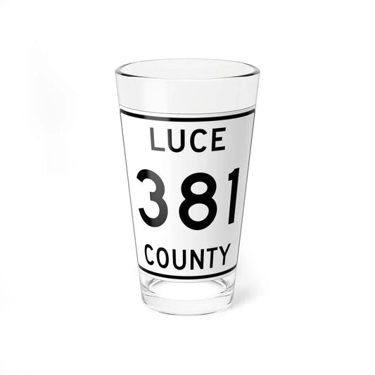 Michigan 381 Luce County (Michigan) (Road Sign) Pint Glass 16oz 16oz - Go Mug Yourself