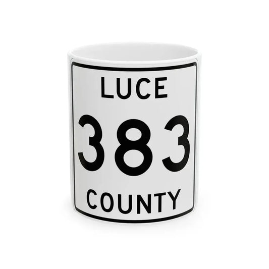 Michigan 383 Luce County (Michigan) (Road Sign) White Coffee Mug 11oz - Go Mug Yourself
