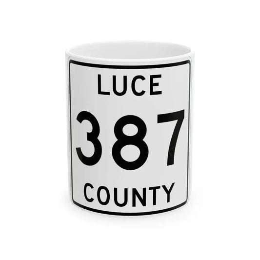 Michigan 387 Luce County (Michigan) (Road Sign) White Coffee Mug 11oz - Go Mug Yourself