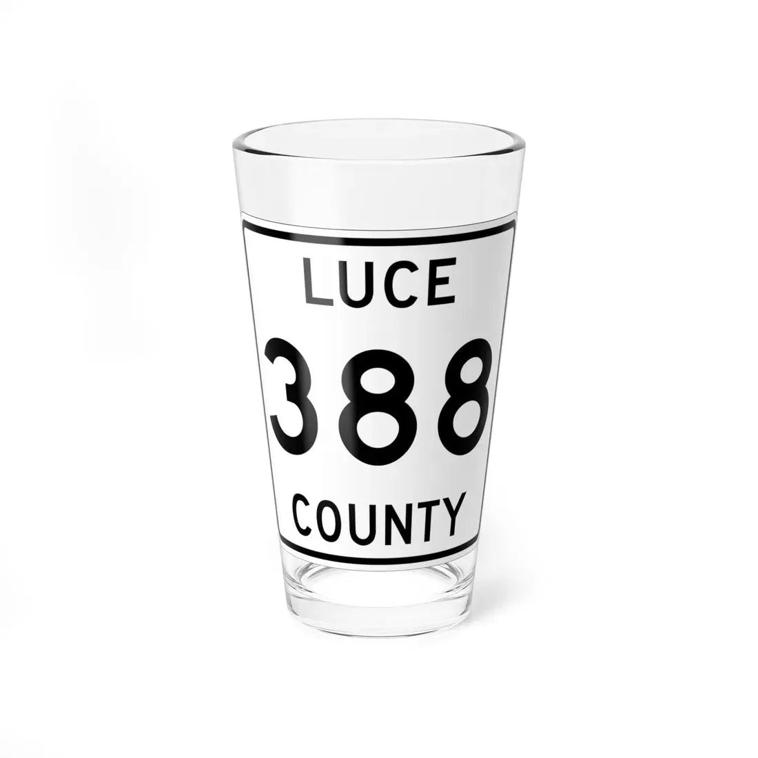 Michigan 388 Luce County (Michigan) (Road Sign) Pint Glass 16oz 16oz - Go Mug Yourself