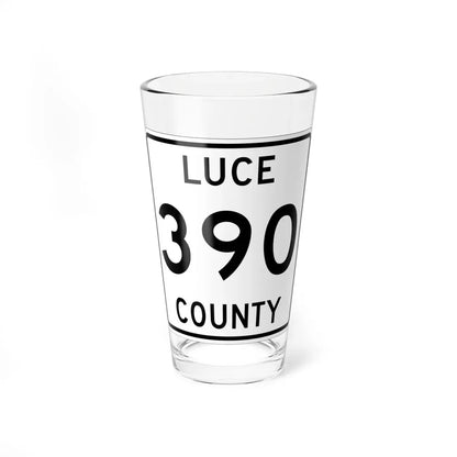 Michigan 390 Luce County (Michigan) (Road Sign) Pint Glass 16oz 16oz - Go Mug Yourself