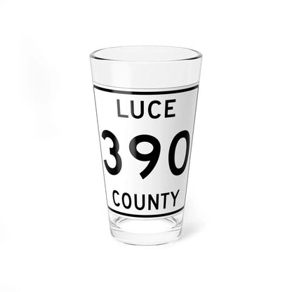 Michigan 390 Luce County (Michigan) (Road Sign) Pint Glss 16oz 16oz - Go Mug Yourself
