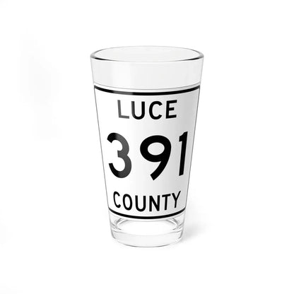 Michigan 391 Luce County (Michigan) (Road Sign) Pint Glass 16oz 16oz - Go Mug Yourself