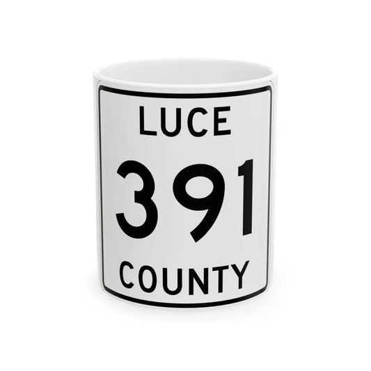 Michigan 391 Luce County (Michigan) (Road Sign) White Coffee Mug 11oz - Go Mug Yourself