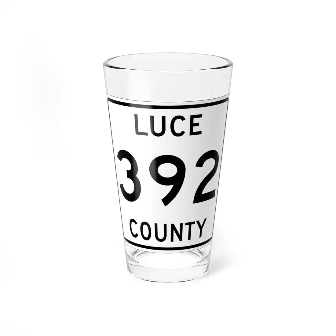 Michigan 392 Luce County (Michigan) (Road Sign) Pint Glass 16oz 16oz - Go Mug Yourself