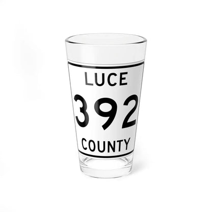 Michigan 392 Luce County (Michigan) (Road Sign) Pint Glass 16oz 16oz - Go Mug Yourself