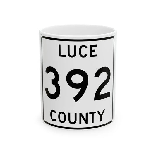 Michigan 392 Luce County (Michigan) (Road Sign) White Coffee Mug 11oz - Go Mug Yourself