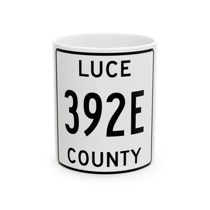 Michigan 392E Luce County (Michigan) (Road Sign) White Coffee Mug 11oz - Go Mug Yourself
