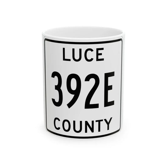 Michigan 392E Luce County (Michigan) (Road Sign) White Coffee Mug 11oz - Go Mug Yourself