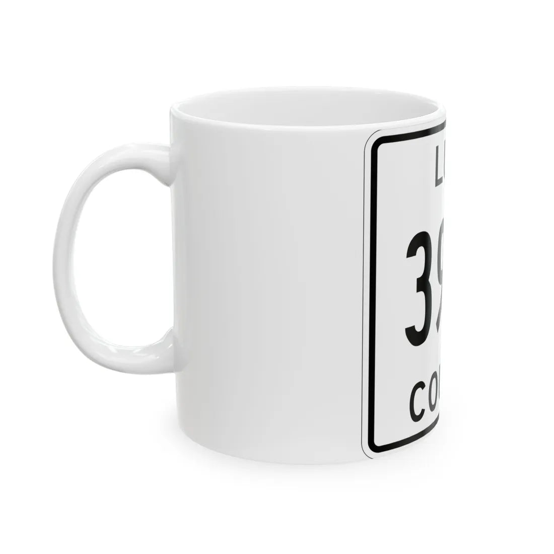 Michigan 392E Luce County (Michigan) (Road Sign) White Coffee Mug - Go Mug Yourself