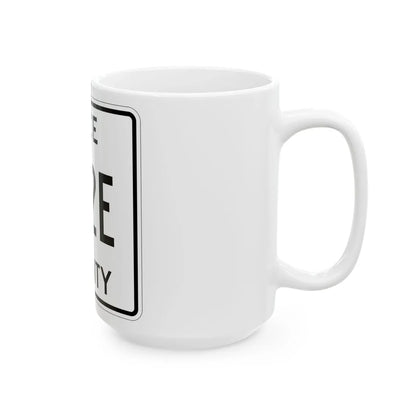 Michigan 392E Luce County (Michigan) (Road Sign) White Coffee Mug - Go Mug Yourself
