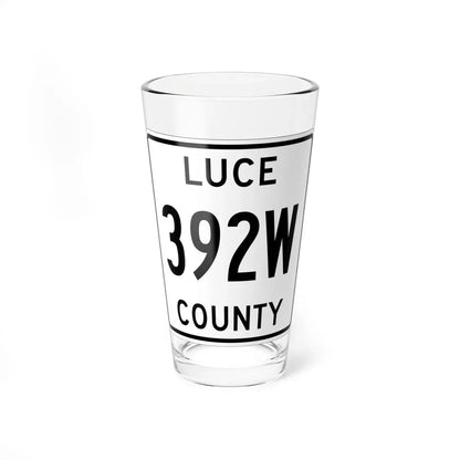Michigan 392W Luce County (Michigan) (Road Sign) Pint Glass 16oz 16oz - Go Mug Yourself