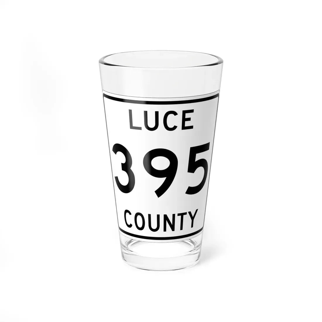 Michigan 395 Luce County (Michigan) (Road Sign) Pint Glass 16oz 16oz - Go Mug Yourself