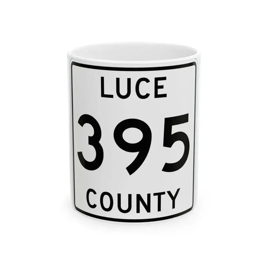 Michigan 395 Luce County (Michigan) (Road Sign) White Coffee Mug 11oz - Go Mug Yourself