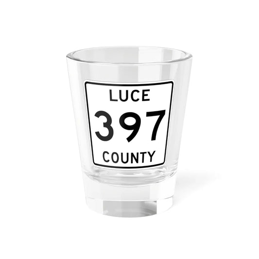 Michigan 397 Luce County (Michigan) (Road Sign) Shot Glass 1.5oz 1.5oz - Go Mug Yourself