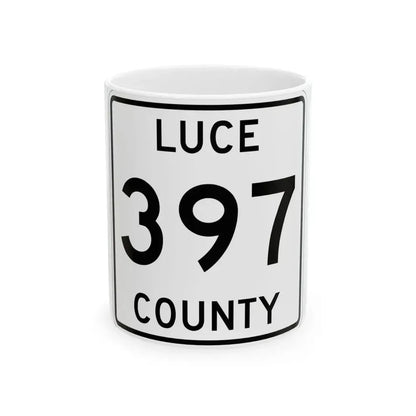 Michigan 397 Luce County (Michigan) (Road Sign) White Coffee Mug 11oz - Go Mug Yourself