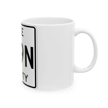 Michigan 399N Luce County (Michigan) (Road Sign) White Coffee Mug - Go Mug Yourself
