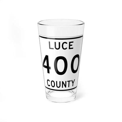 Michigan 400 Luce County (Michigan) (Road Sign) Pint Glass 16oz 16oz - Go Mug Yourself