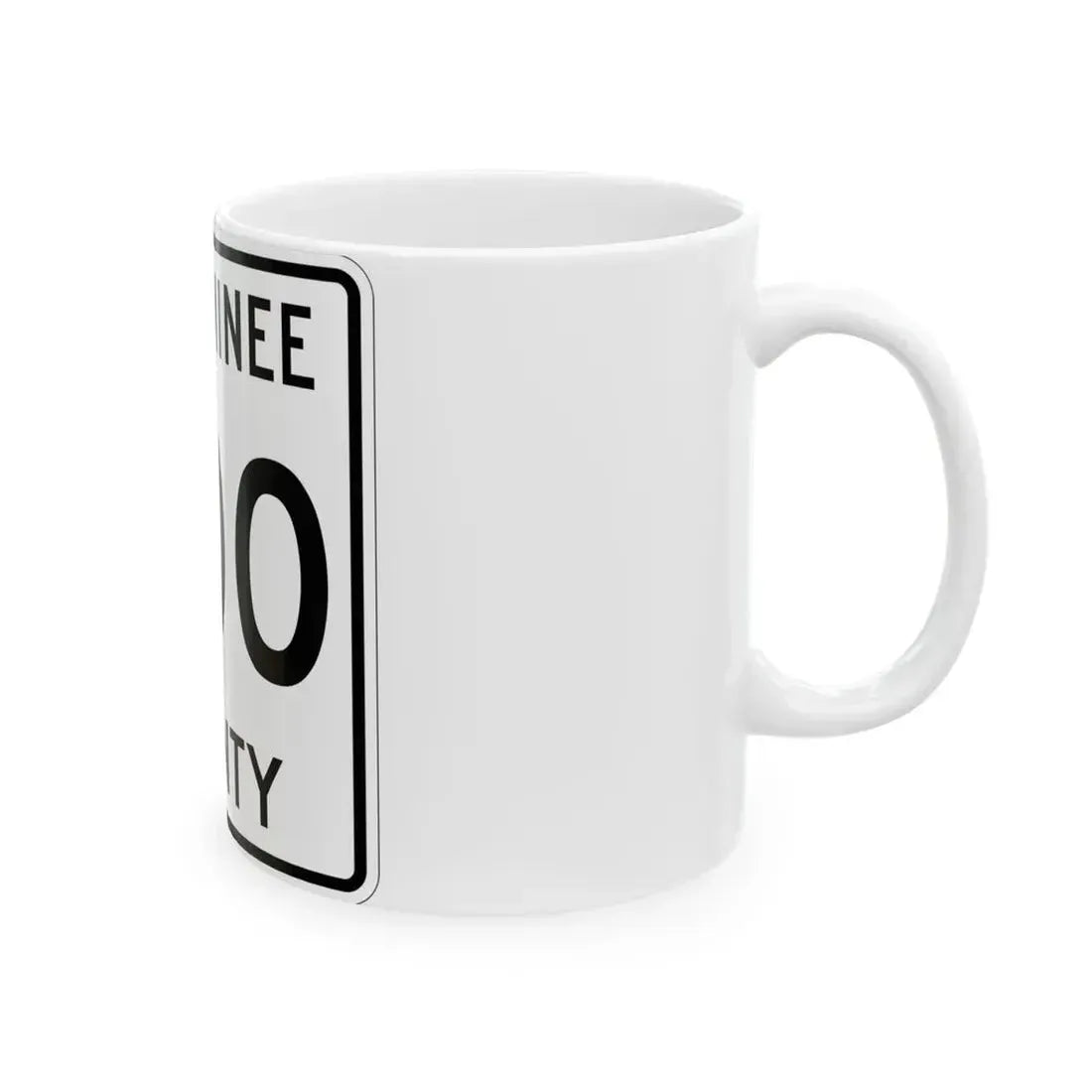 Michigan 400 Menominee County (Michigan) (Road Sign) White Coffee Mug - Go Mug Yourself