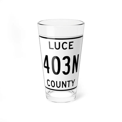 Michigan 403N Luce County (Michigan) (Road Sign) Pint Glss 16oz 16oz - Go Mug Yourself