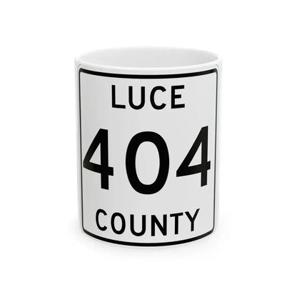 Michigan 404 Luce County (Michigan) (Road Sign) White Coffee Mug 11oz - Go Mug Yourself